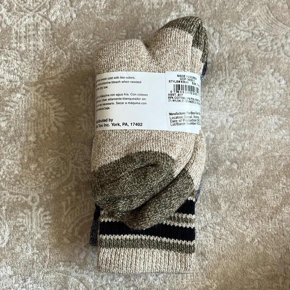 Brand New Statements 6 Pairs of Boys Striped Cotton Boot Socks Neutral Fall